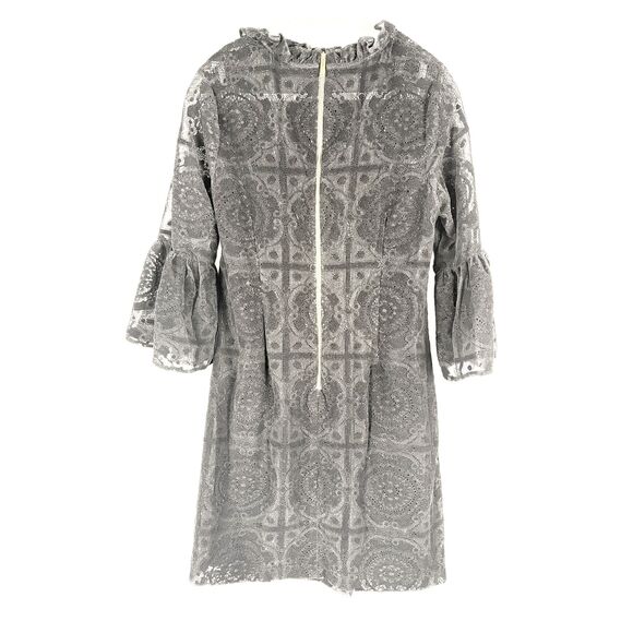 Calvin Klein Black Velvet Lace Dress Womens Size 10 Cocktail Party Whimsigoth - Picture 9 of 10